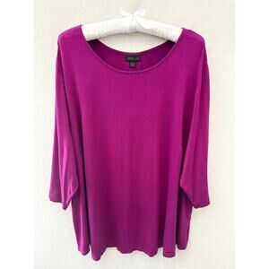 J. JILL | Wearever Collection Purple Tunic Top Rayon Blend Stretchy | 3X